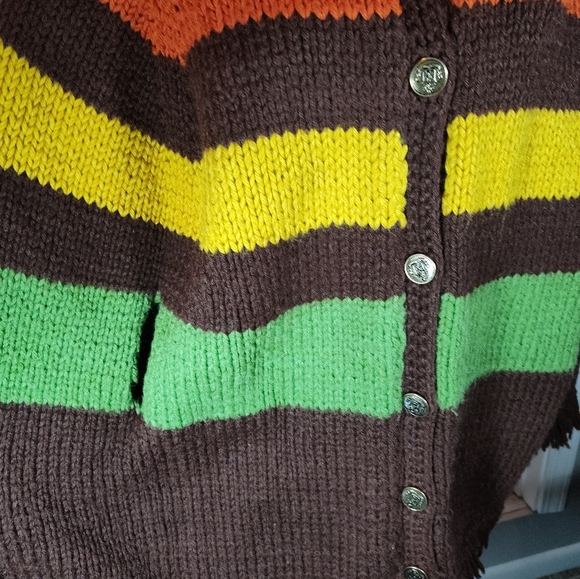 🏵️ vintage handmade knit shawl wrap boho hippie - Picture 13 of 14